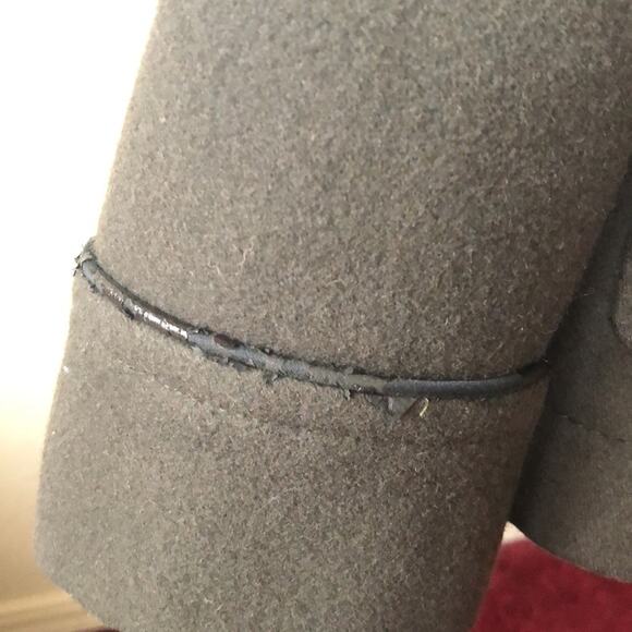 Esprit Olive Green Heavy Hooded Wool Blend Winter Coat - Picture 4 of 9